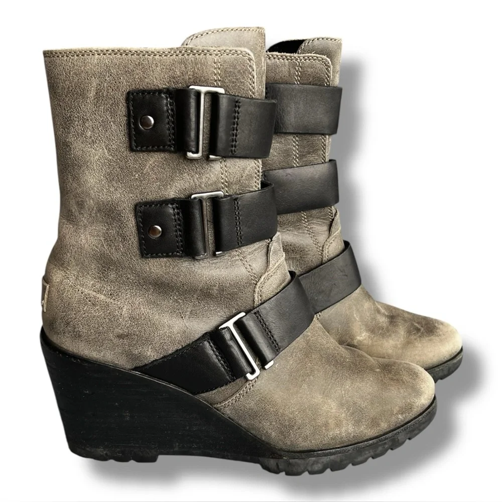 Sorel After Hours Wedge Suede Ankle Bootie Women's 8